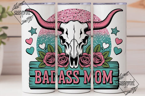 Badass Mom 20oz Tumbler Wrap Sublimation sassyprint 