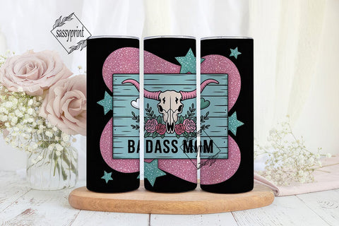 Badass Mom 20oz Tumbler Wrap Sublimation sassyprint 