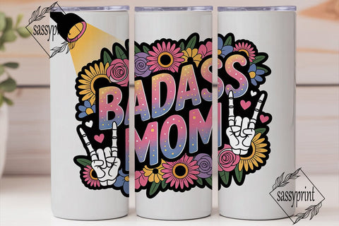 Badass Mom 20oz Tumbler Wrap Sublimation sassyprint 