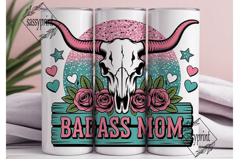 Badass Mom 20oz Tumbler Wrap Sublimation sassyprint 