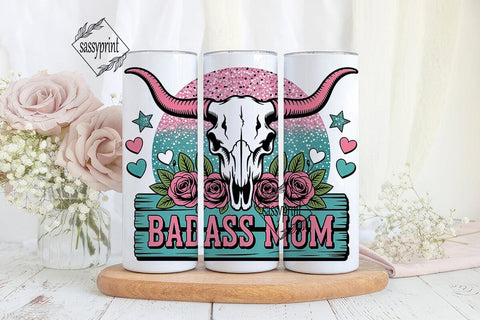 Badass Mom 20oz Tumbler Wrap Sublimation sassyprint 