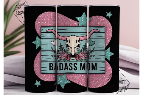 Badass Mom 20oz Tumbler Wrap Sublimation sassyprint 
