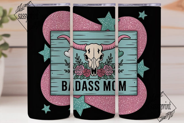 Badass Mom 20oz Tumbler Wrap Sublimation sassyprint 