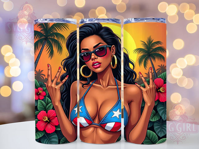 Badass Puerto Rican Latina 20oz Tumbler, Badass Latina Design, 20oz Sublimation Wrap, Empowered Women Mug, Hispanic Pride Drinkware, Strong Woman Gift, Unique Latina Art Sublimation SvggirlplusArt 