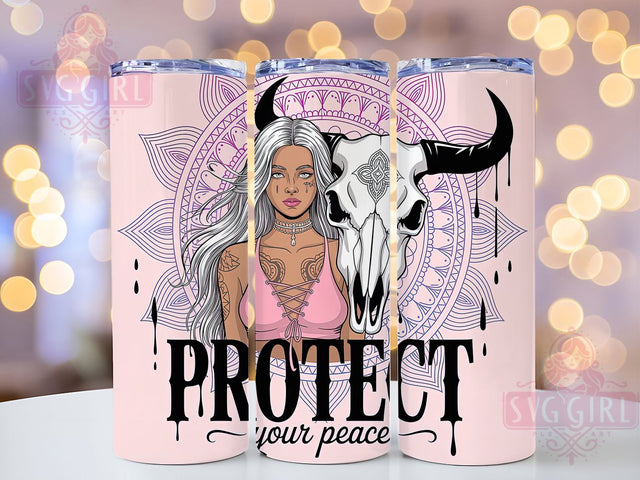Badass Self Love Affirmation Tumbler, Daily Affirmation Wrap, Protect Your Peace Cup, Empowerment Drinkware Design, 20Oz Sublimation Wrap, Sassy Motivational Gift, Confident Woman Quote Sublimation SvggirlplusArt 