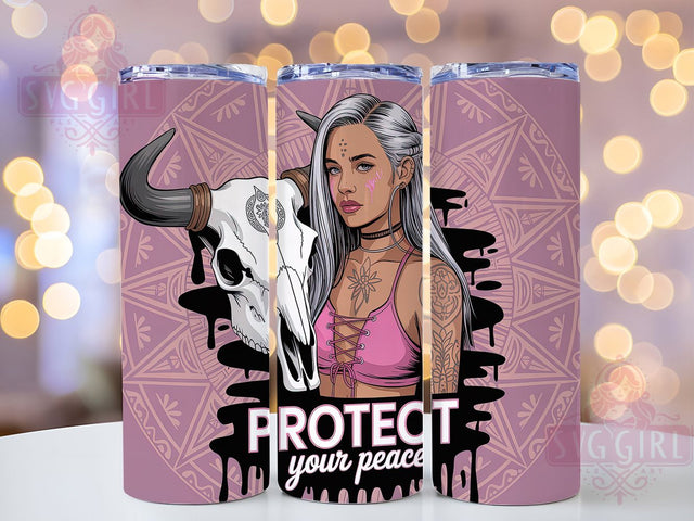 Badass Self Love Affirmation Tumbler, Daily Affirmation Wrap, Protect Your Peace Cup, Empowerment Drinkware Design, 20Oz Sublimation Wrap, Sassy Motivational Gift, Confident Woman Quote Sublimation SvggirlplusArt 