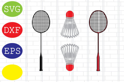 Badminton Birdie and Racquet Svg, Badminton Racket Svg, Shuttlecock Svg, Jpg, Eps, Dxf Files SVG DigitalSvgFiles 