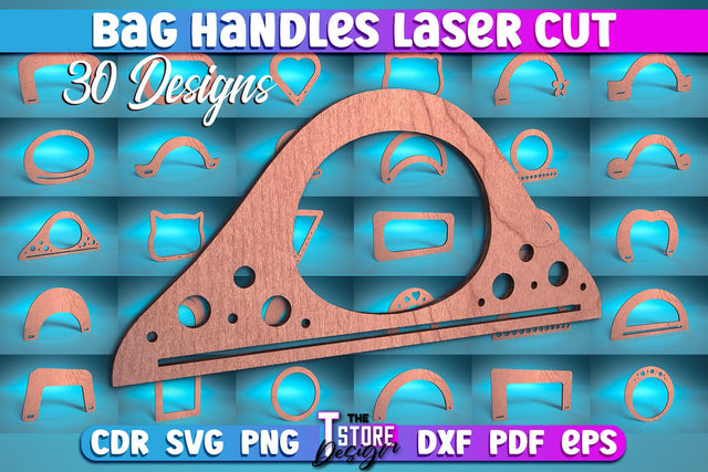 Bag Handles Laser Cut | Accessories Laser Cut Design | CNC Files SVG The T Store Design 