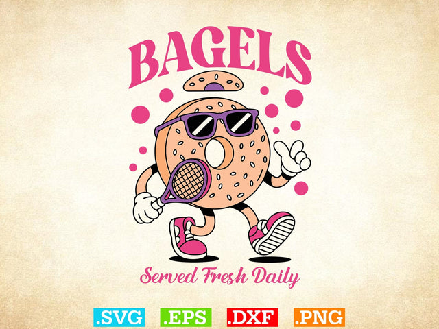 Bagels Served Fresh Daily Shirt, Tennis Lover SVG, Sports SVG, Tennis Family Svg SVG Creativeart88 