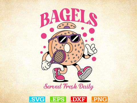 Bagels Served Fresh Daily Shirt, Tennis Lover SVG, Sports SVG, Tennis Family Svg SVG Creativeart88 