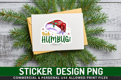 Bah humbug Sticker Design Sublimation Regulrcrative 