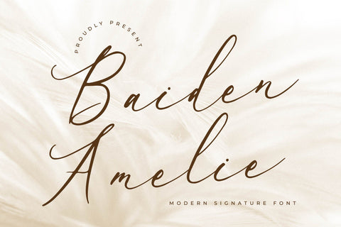 Baiden Amelie - Modern Signature Font Font Letterena Studios 