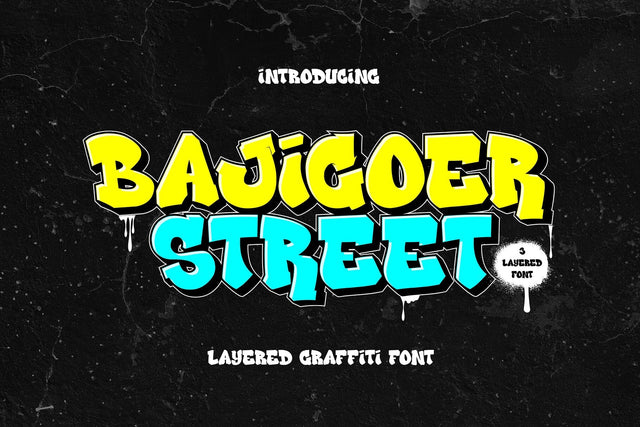 Bajigoer Street - 3d Layered Graffiti Font Font Mozzatype 