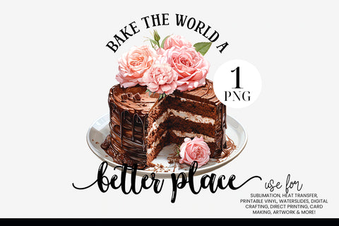 Bake The World A Better Place Sublimation Design Sublimation BijouBay 