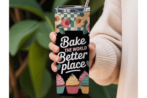 Bake the World Tumbler Wrap Sublimation DesignSVG 