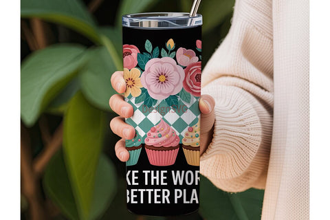 Bake the World Tumbler Wrap Sublimation DesignSVG 