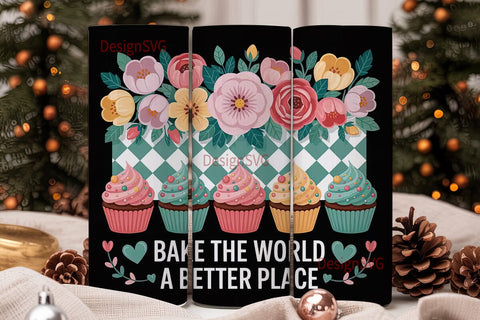 Bake the World Tumbler Wrap Sublimation DesignSVG 
