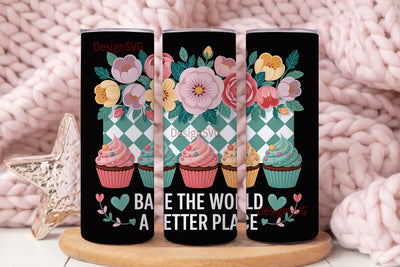 Bake the World Tumbler Wrap Sublimation DesignSVG 
