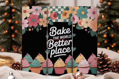 Bake the World Tumbler Wrap Sublimation DesignSVG 