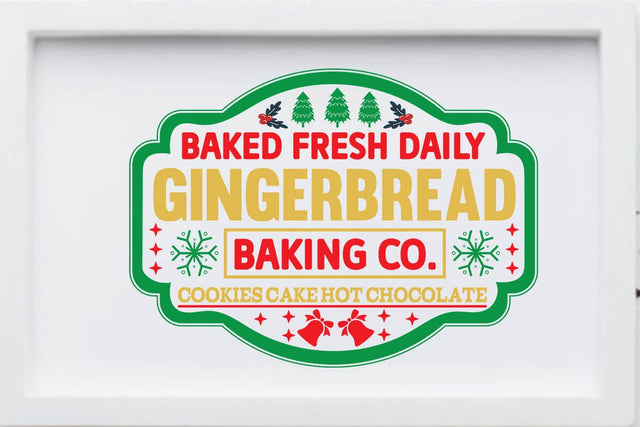 Baked fresh daily gingerbread baking co. cookies cake hot chocolate SVG Angelina750 