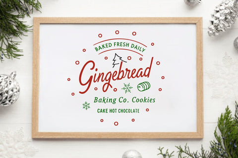 Baked fresh daily gingerbread baking co. pies cookies muffins hot cocoa SVG Angelina750 