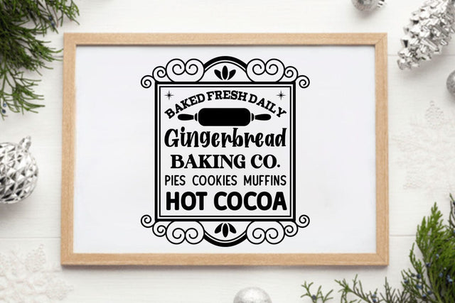 Baked fresh daily gingerbread baking co. pies cookies muffins hot cocoa SVG Angelina750 