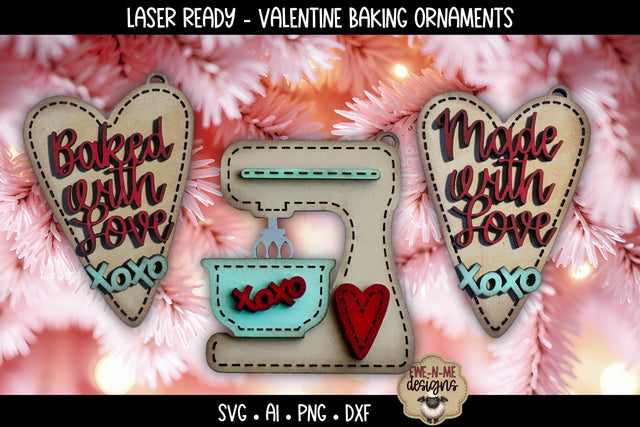Baked With Love Stand Mixer Laser Ready SVG | Valentine SVG SVG Ewe-N-Me Designs 
