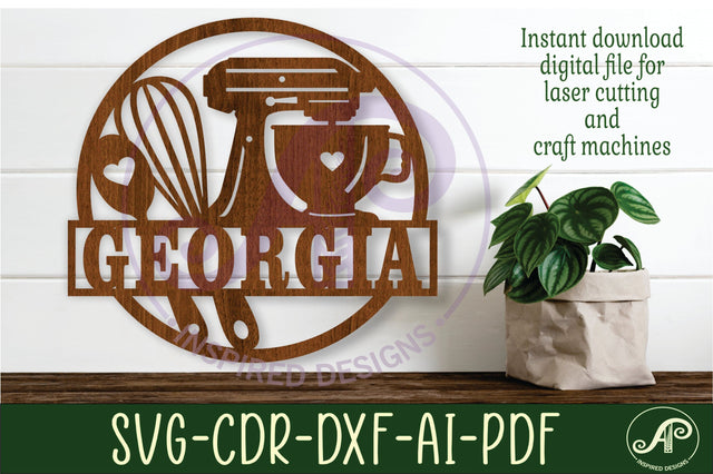 Bakers name sign svg laser SVG APInspireddesigns 