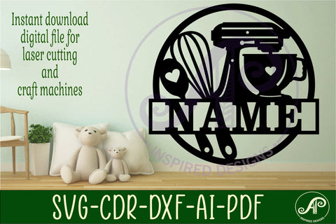 Bakers name sign svg laser SVG APInspireddesigns 