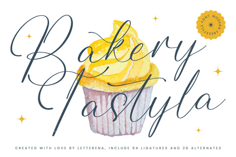 Bakery Tastyla - Modern Freestyle Font Font Letterena Studios 