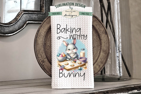 Baking Bunnies Kitchen Towel Sublimation Designs Sublimation Ewe-N-Me Designs 