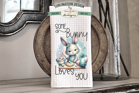 Baking Bunnies Kitchen Towel Sublimation Designs Sublimation Ewe-N-Me Designs 