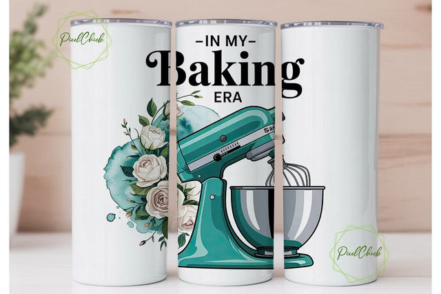 Baking Era 20oz Tumbler Wrap Sublimation PixelChick 
