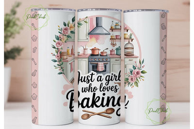 Baking Girl Kitchen 20oz Tumbler Wrap Sublimation PixelChick 