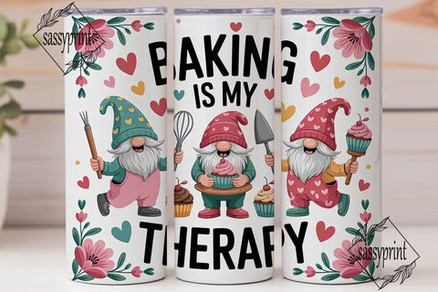 Baking Gnomes 20oz Tumbler Wrap Sublimation sassyprint 