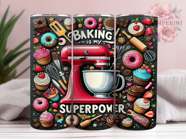Baking is My Superpower 20oz Tumbler Wrap PNG, Food Dessert Sweet Bakery Cooking Tumbler Png, Straight & Tapered Tumbler Wrap, Instant Digital Download Sublimation Li Zamperini 