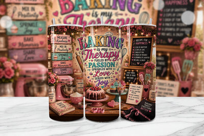 Baking is My Therapy Tumbler Wrap Sublimation BijouBay 