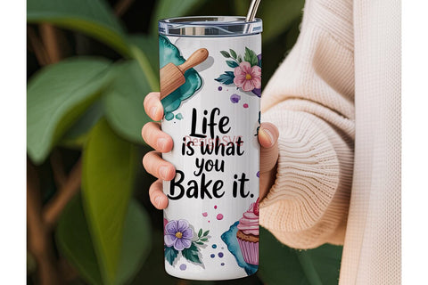Baking Life 20oz Tumbler Wrap Sublimation DesignSVG 