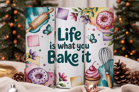 Baking Life 20oz Tumbler Wrap Sublimation DesignSVG 