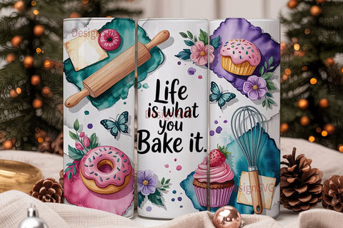 Baking Life 20oz Tumbler Wrap Sublimation DesignSVG 