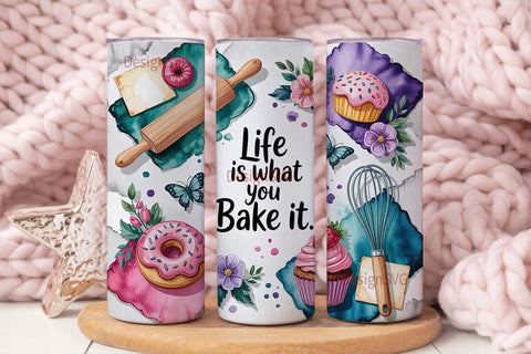 Baking Life 20oz Tumbler Wrap Sublimation DesignSVG 