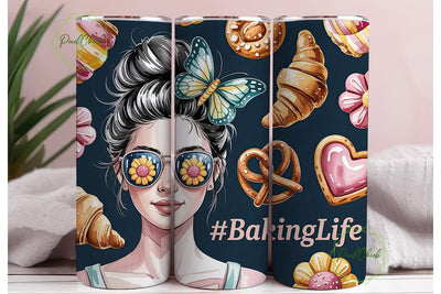 Baking Life 20oz Tumbler Wrap Sublimation PixelChick 