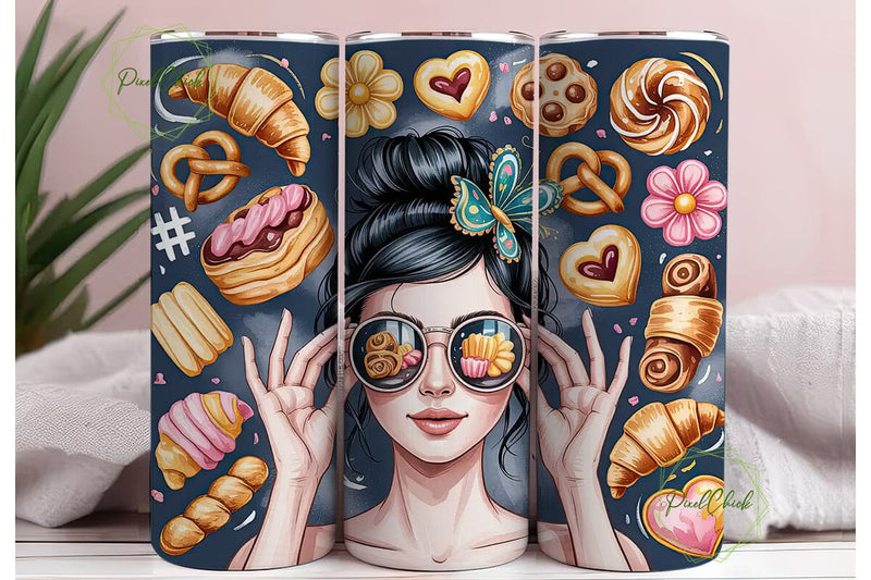 Baking Life 20oz Tumbler Wrap Sublimation PixelChick 