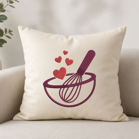 Baking Love Machine Embroidery Design – Whisk and Bowl Embroidery File, Kitchen Baking Design, Baker Gift Embroidery Embroidery/Applique DESIGNS PatternFeed8 