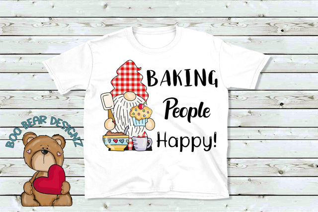 Baking People Happy, Gnome Clipart Sublimation Boo Bear Designz 
