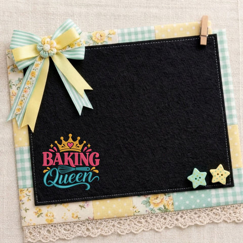 Baking Queen Embroidery Design – Cute Baker Crown Whisk Kitchen Baking Machine Embroidery File Embroidery/Applique DESIGNS PatternFeed8 