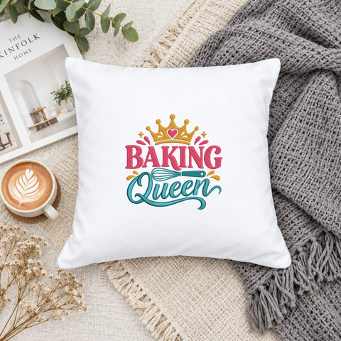Baking Queen Embroidery Design – Cute Baker Crown Whisk Kitchen Baking Machine Embroidery File Embroidery/Applique DESIGNS PatternFeed8 