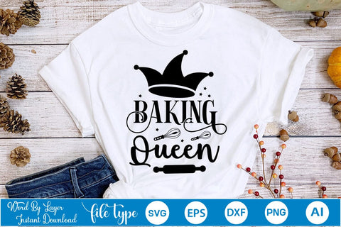 Baking Queen SVG Design, SVGs,Quotes and Sayings,Food & Drink,On Sale, Print & Cut SVG DesignPlante 503 