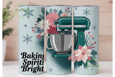 Baking Spirits Bright 20oz Tumbler Wrap Sublimation PixelChick 