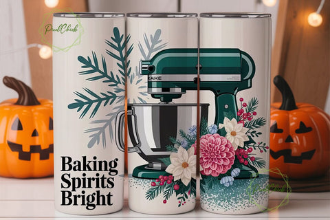 Baking Spirits Bright 20oz Tumbler Wrap Sublimation PixelChick 